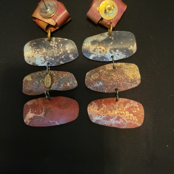 Jo Mars Mixed Metal Artisan Designed Earrings - Picture 2 of 5